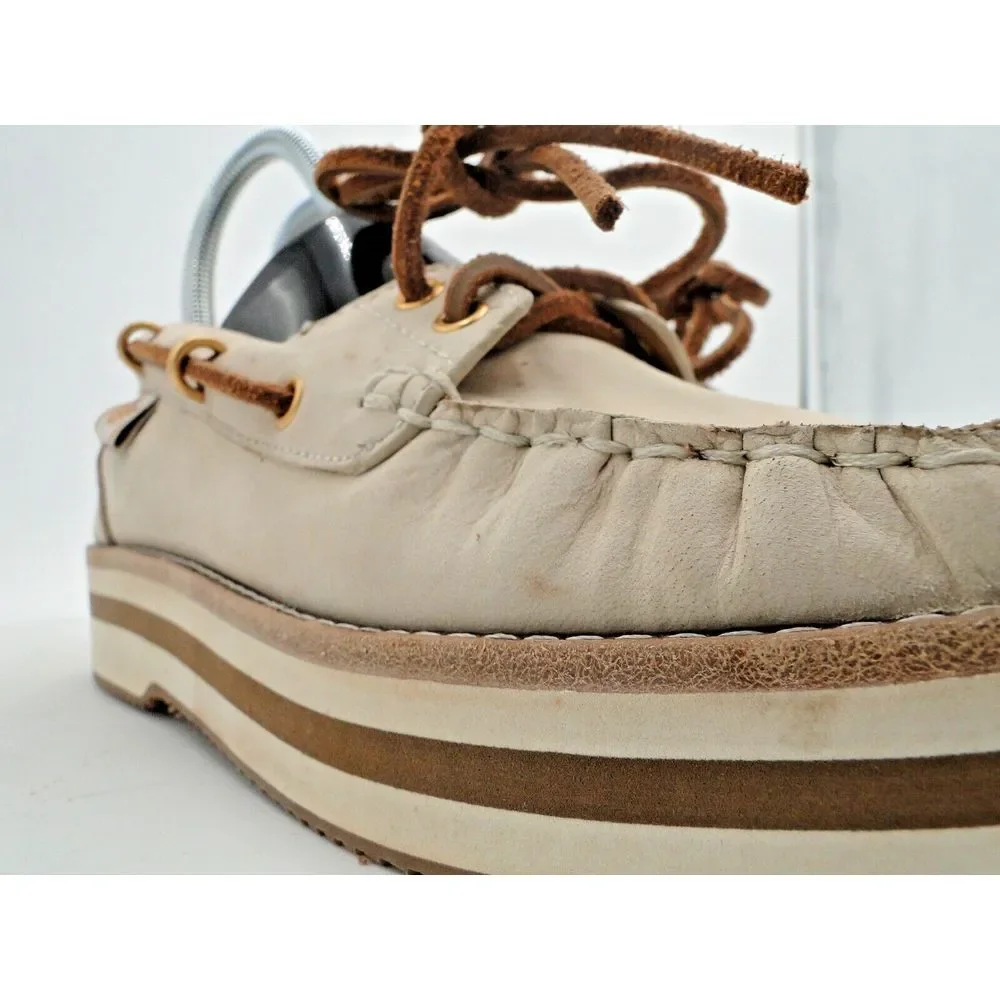Tory Burch Joey Flat Form Boat Shoe Nubuck Comfort size‎ 5M